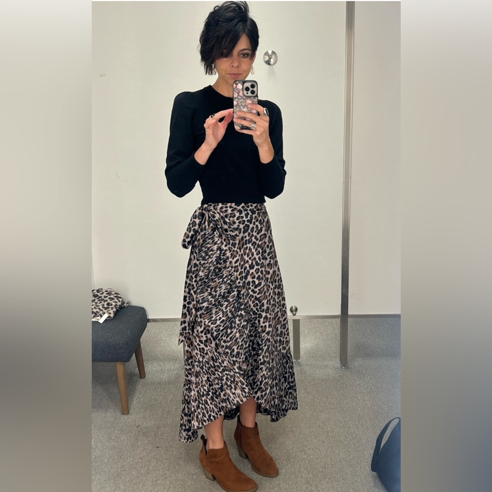 NWOT Anthropologie x Mare Mare leopard print asymmetrical skirt XS